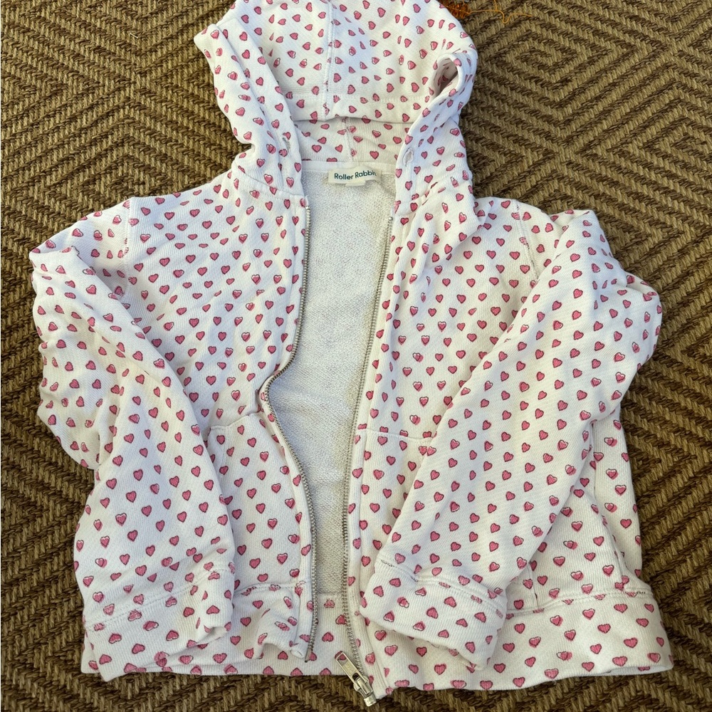 Roller Rabbit Harley Hoodie heart sweatshirt size 8